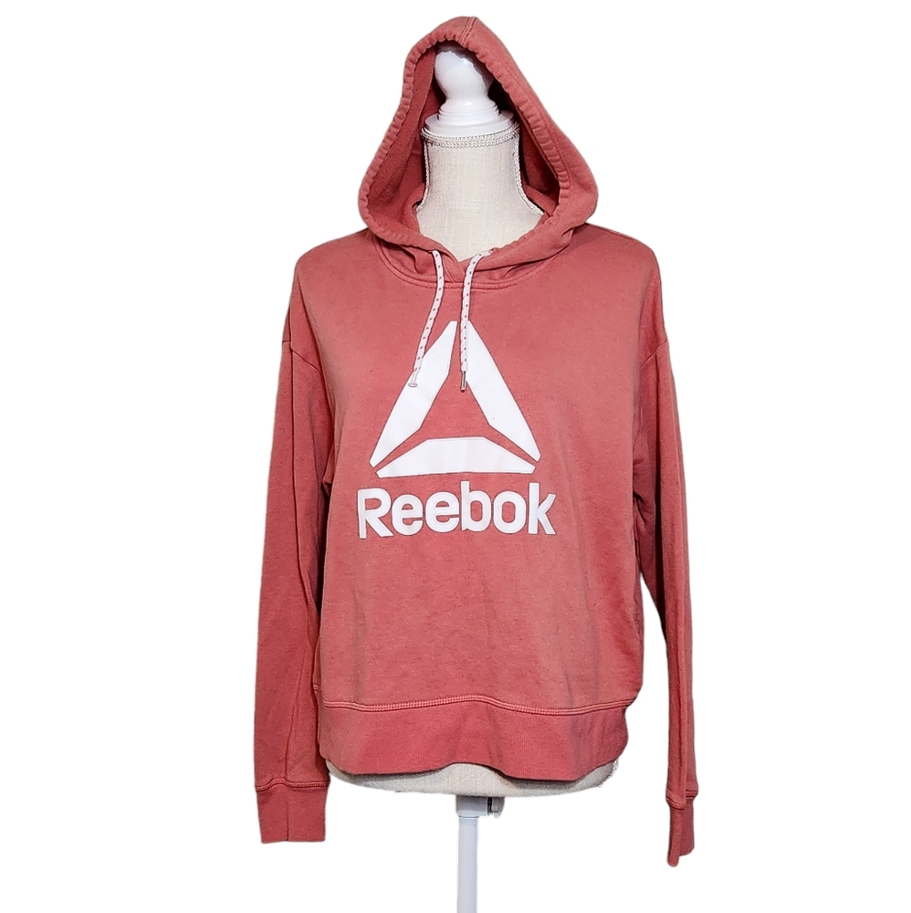 Reebok Cropped Hoodie Faded Rose Cozy Athleisure - Medium